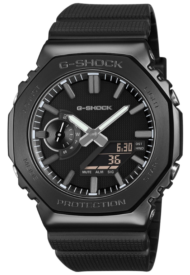 Casio G-shock G-Steel "Luxe Black" Digital Analog Rubber Strap Watch for Men GM-2100LXB-1ADR