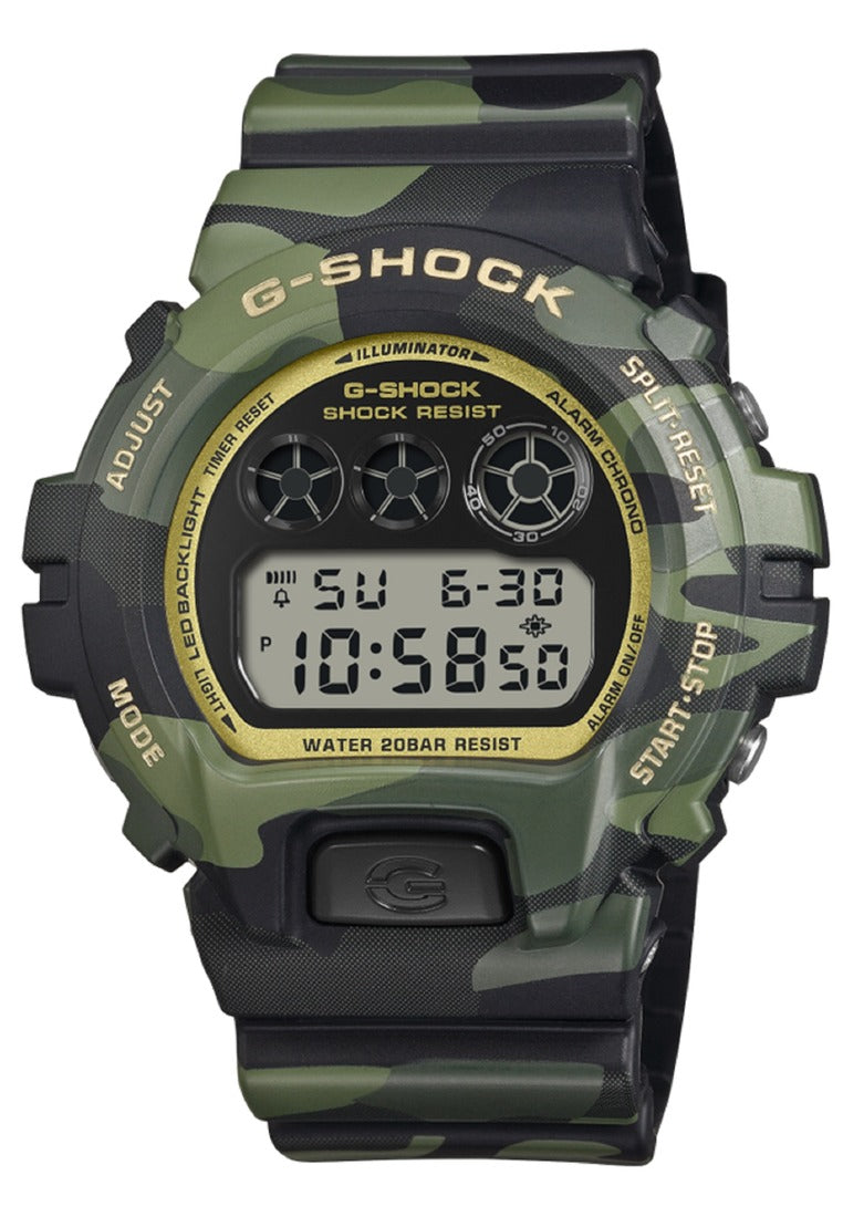 Casio G-shock "Bold Camo & Gold" Digital Rubber Strap Watch for Men DW-6900CMG-3DR