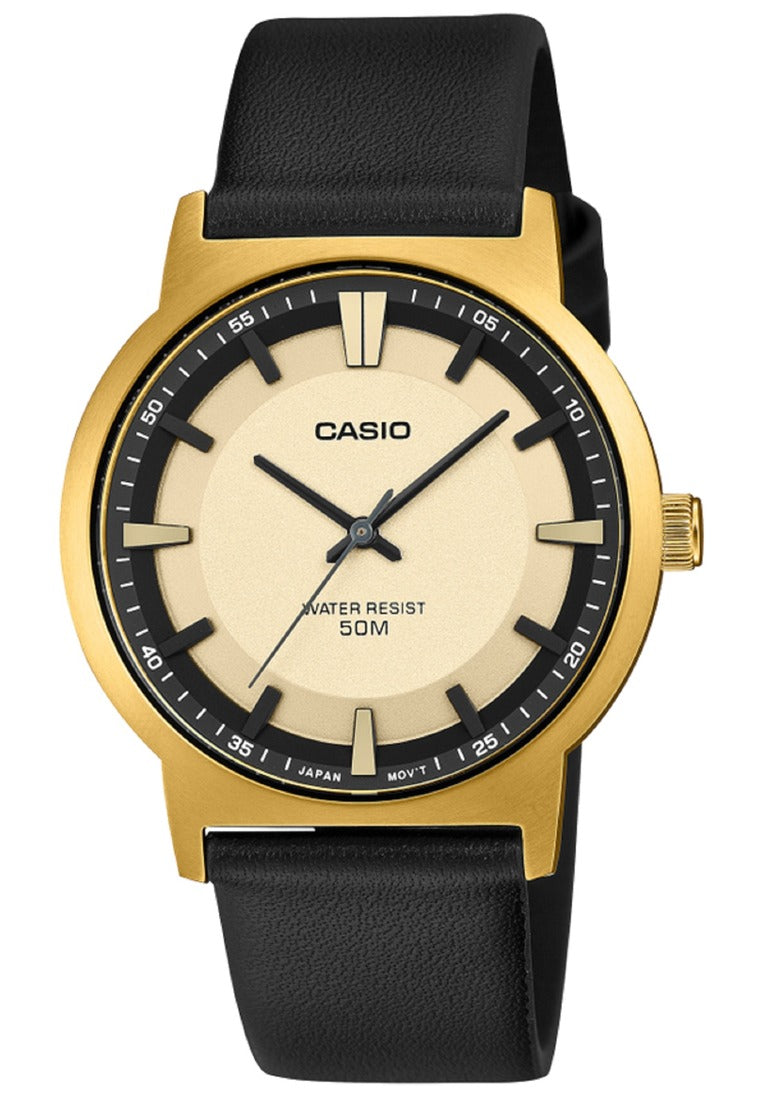 Casio Analog Leather Strap Watch for Men MTP-B220GL-9AVDF