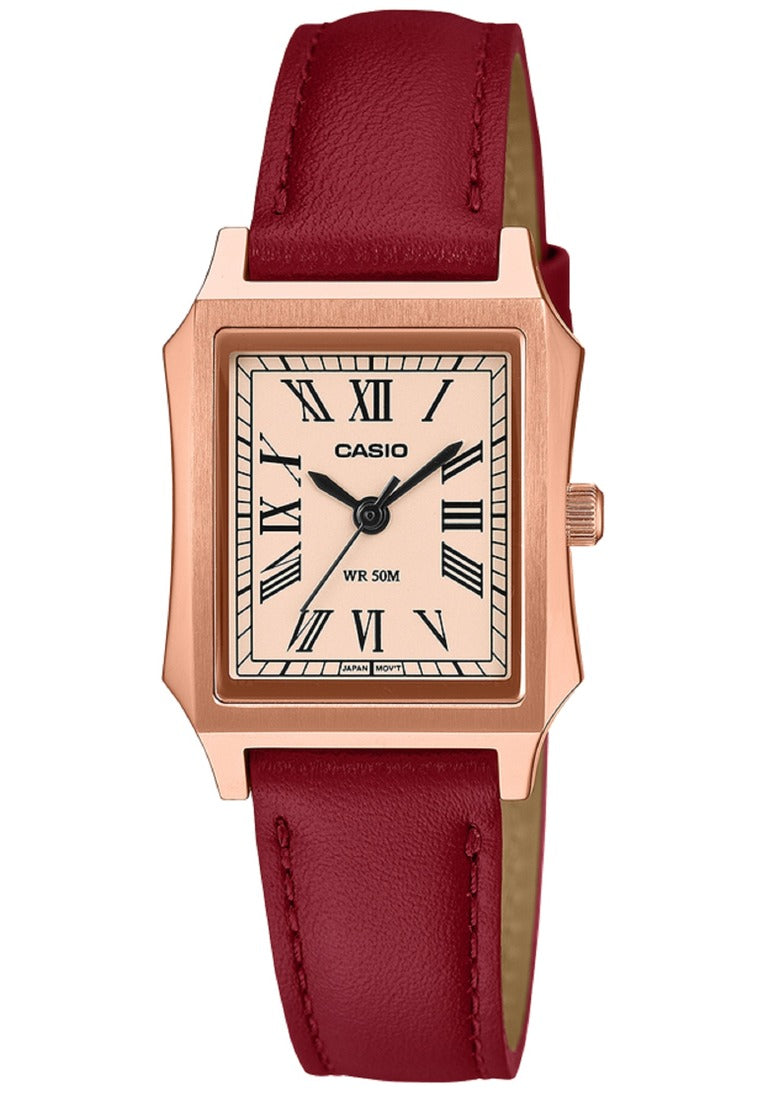 Casio Analog Leather Strap Watch for Women LTP-B190RGL-4BVDF
