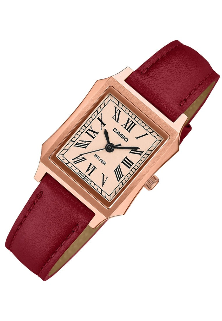 Casio Analog Leather Strap Watch for Women LTP-B190RGL-4BVDF