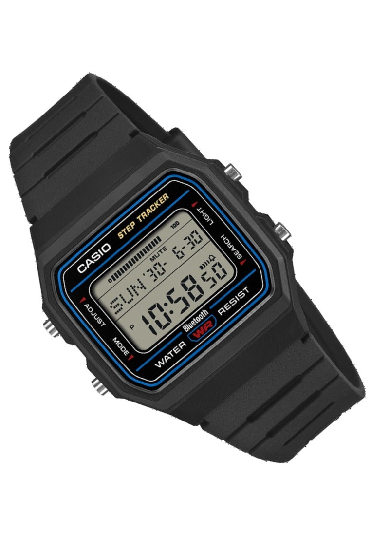 Casio Step Tracker Digital Rubber Strap Bluetooth Watch for Men F-B100W-1ADF