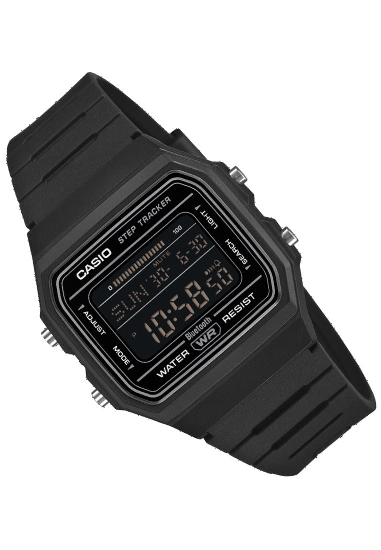 Casio Step Tracker Digital Rubber Strap Bluetooth Watch for Men F-B100W-1BDF