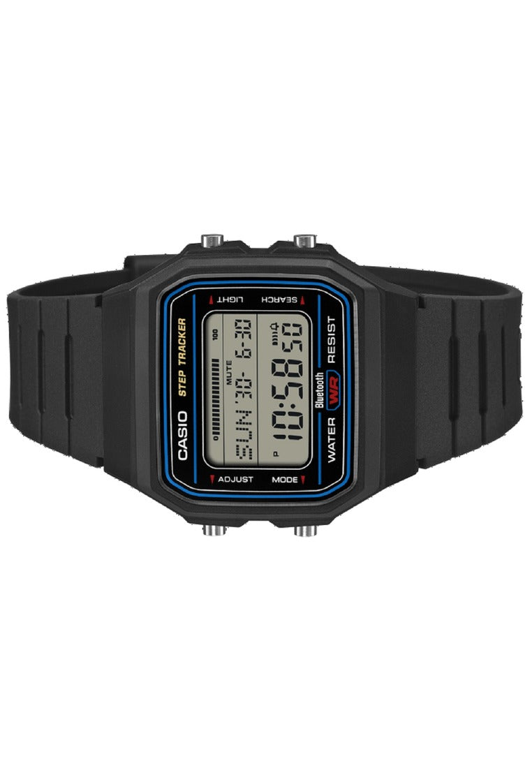 Casio Step Tracker Digital Rubber Strap Bluetooth Watch for Men F-B100W-1ADF