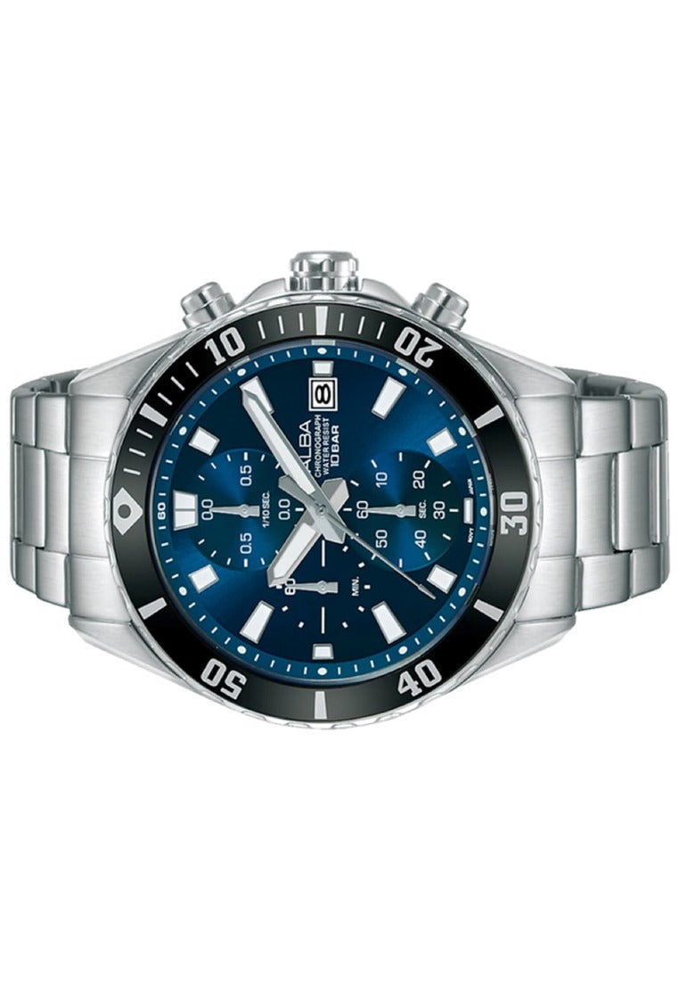 Alba Active Chronograph Stainless Steel Strap Watch for Men AM3809X1-Watch Portal Philippines