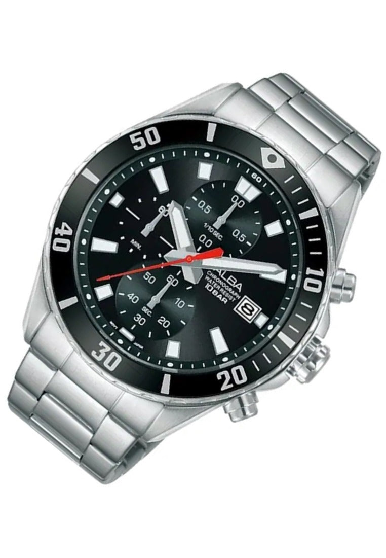 Alba Active Chronograph Stainless Steel Strap Watch for Men AM3811X1-Watch Portal Philippines