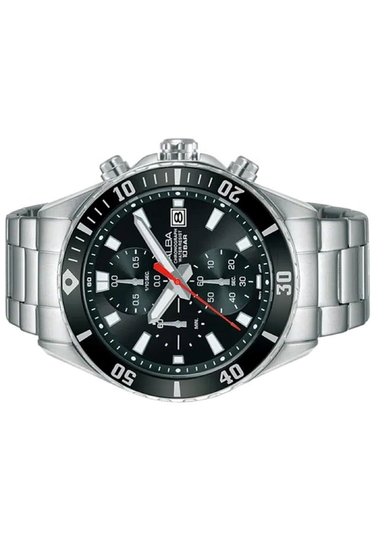 Alba Active Chronograph Stainless Steel Strap Watch for Men AM3811X1-Watch Portal Philippines
