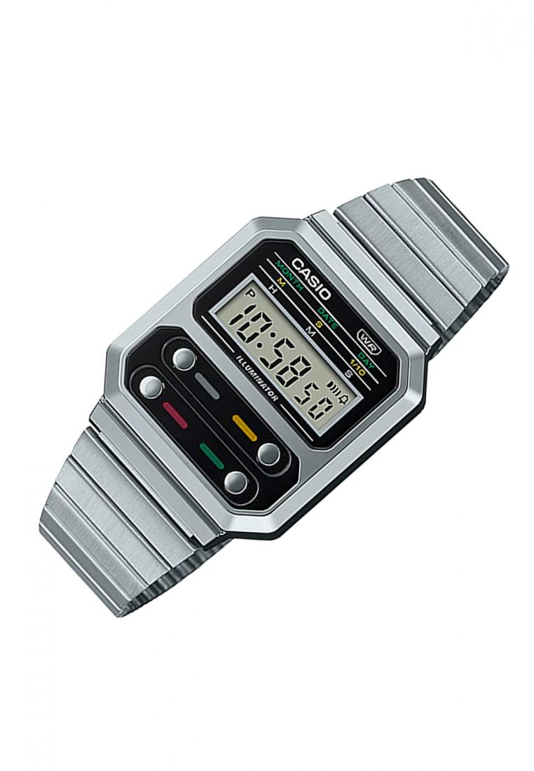 Casio A100WE-1A Digital Stainless Steel Strap Watch For Men-Watch Portal Philippines