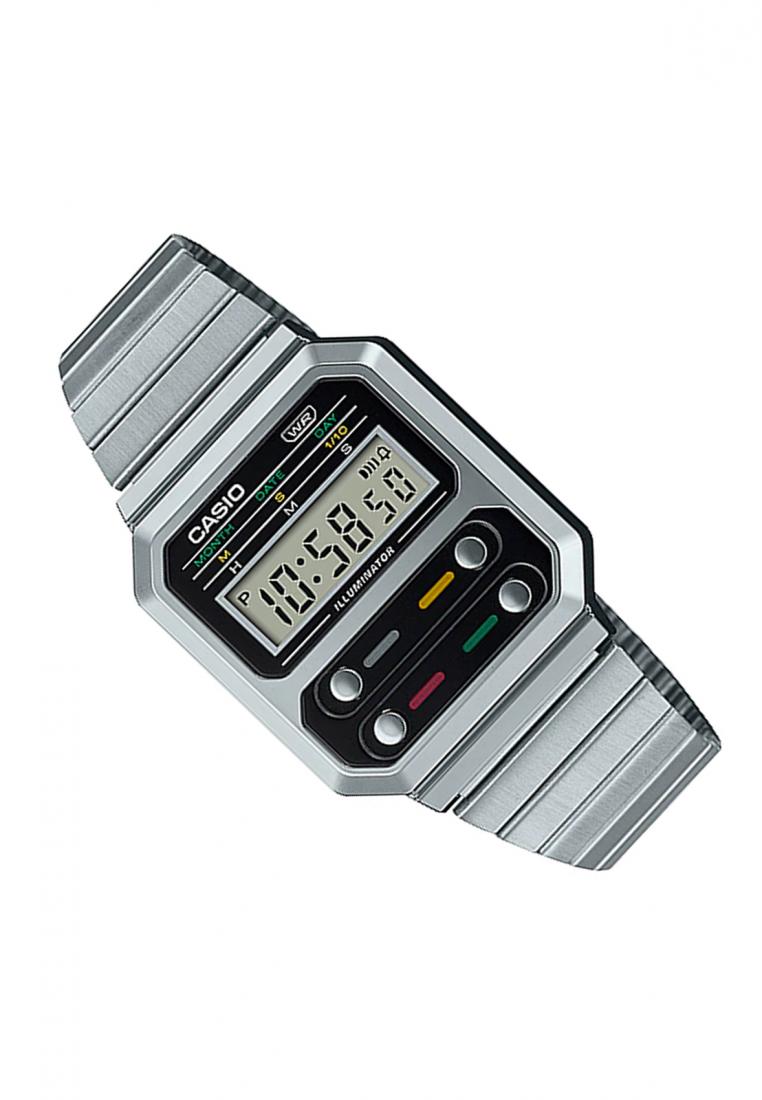 Casio A100WE-1A Digital Stainless Steel Strap Watch For Men-Watch Portal Philippines