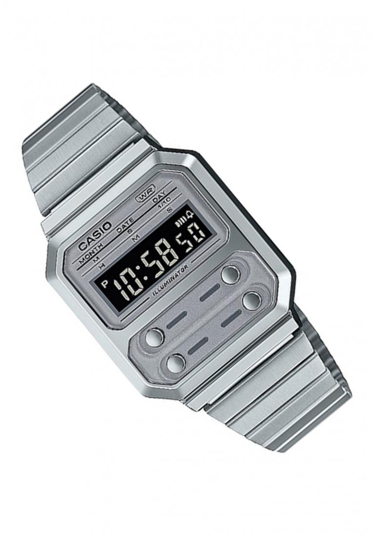 Casio A100WE-7B Digital Stainless Steel Strap Watch For Men-Watch Portal Philippines