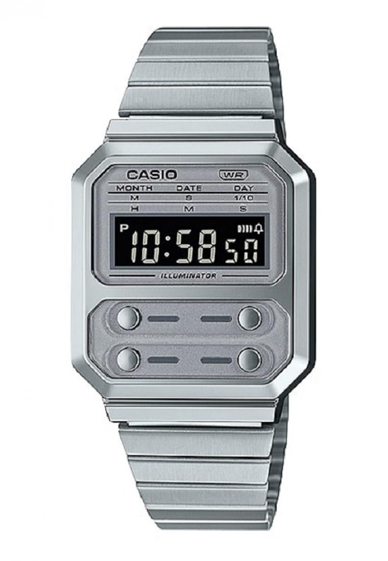 Casio A100WE-7B Digital Stainless Steel Strap Watch For Men-Watch Portal Philippines