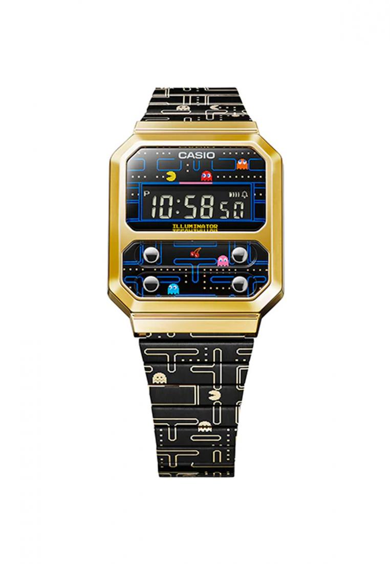 Casio A100WEPC-1B Pac-Man Digital Stainless Steel Strap Watch For Men-Watch Portal Philippines