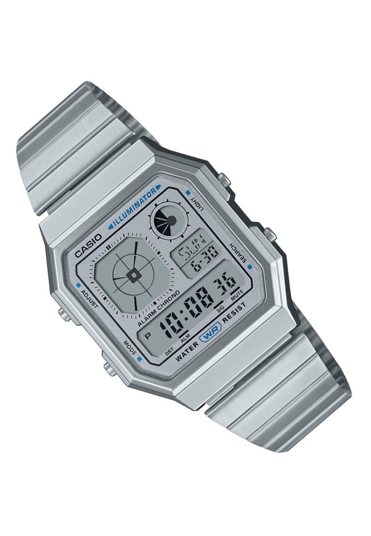 Casio A130WE-7A Digital Stainless Steel Strap Watch For Men-Watch Portal Philippines