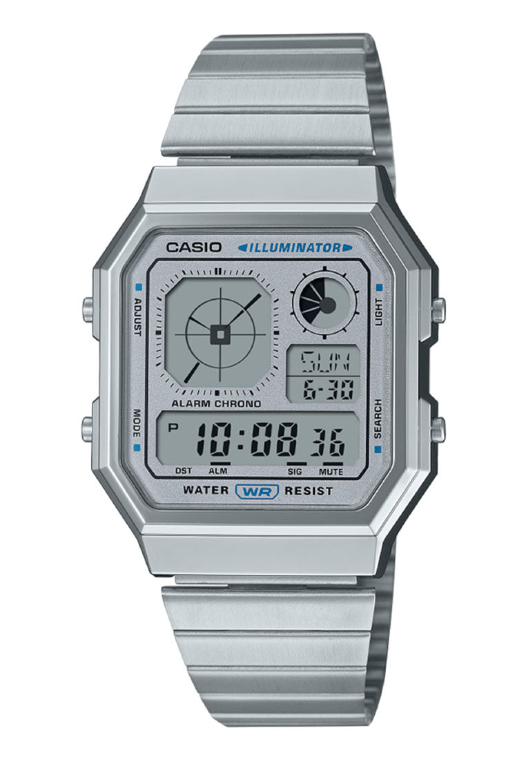 Casio A130WE-7A Digital Stainless Steel Strap Watch For Men-Watch Portal Philippines