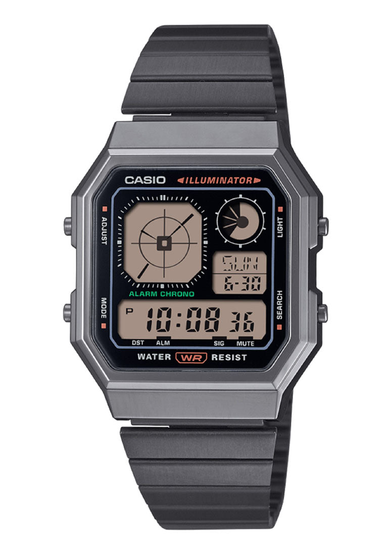 Casio A130WEGG-1A Digital Stainless Steel Strap Watch For Men-Watch Portal Philippines
