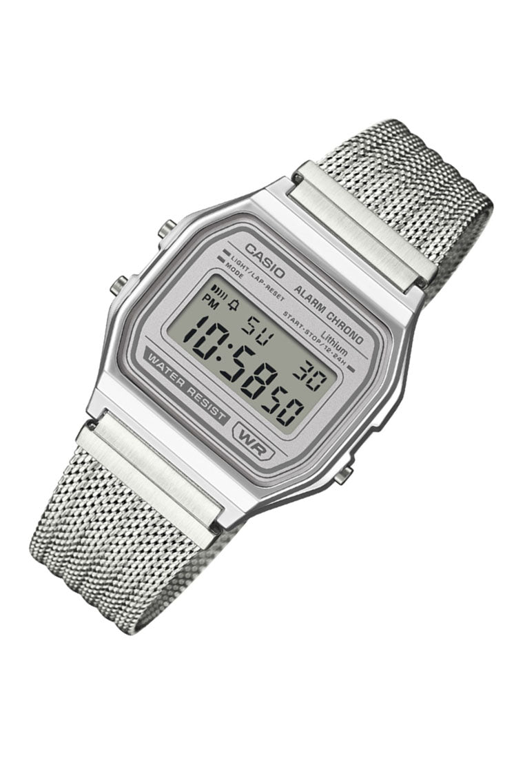 Casio A158WEM-7DF Digital Stainless Steel Strap Watch-Watch Portal Philippines