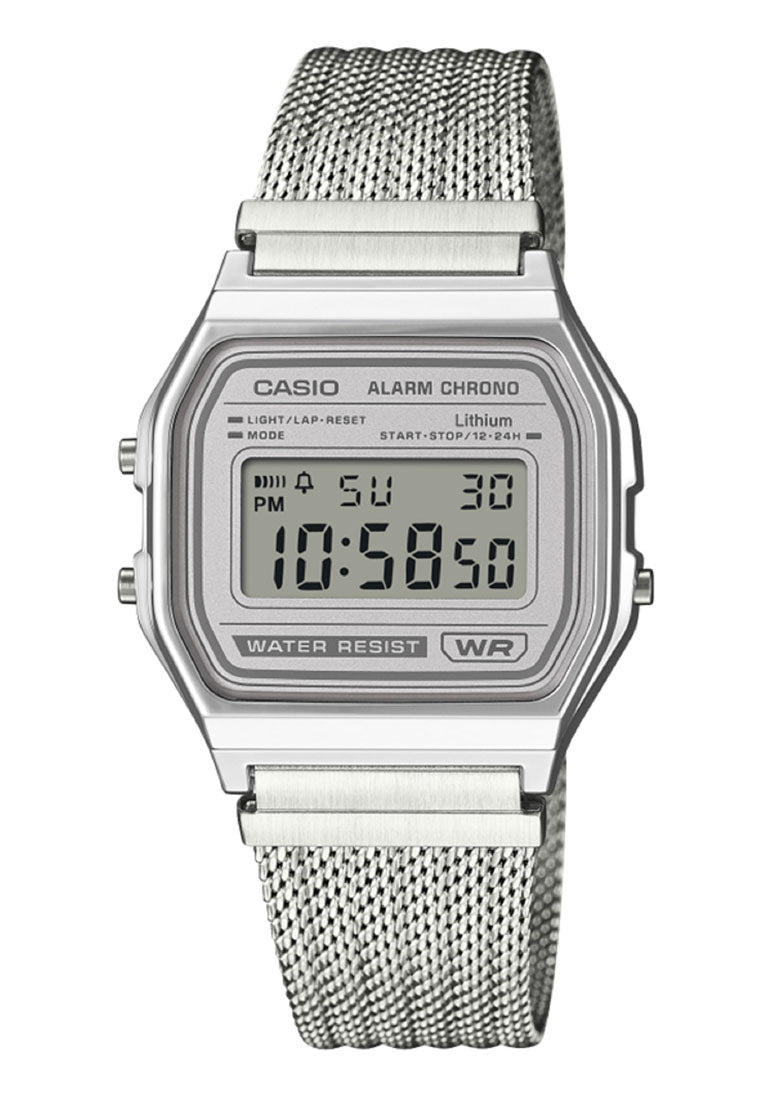 Casio A158WEM-7DF Digital Stainless Steel Strap Watch-Watch Portal Philippines