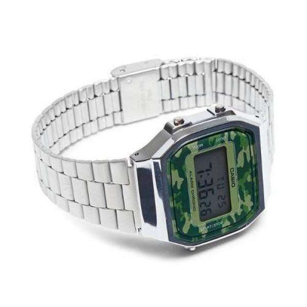 Casio A168WEC-3DF Silver Camouflage Stainless Watch for Men and Women-Watch Portal Philippines