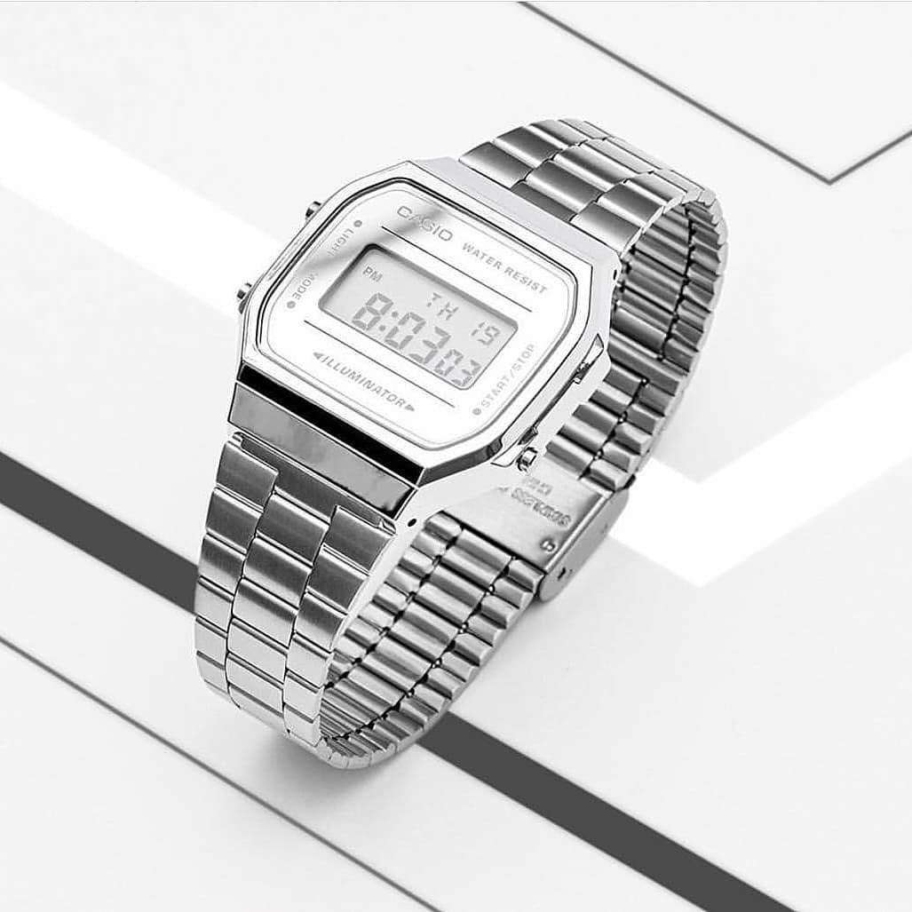 Casio A168WEM-7DF Silver Stainless Watch Unisex-Watch Portal Philippines