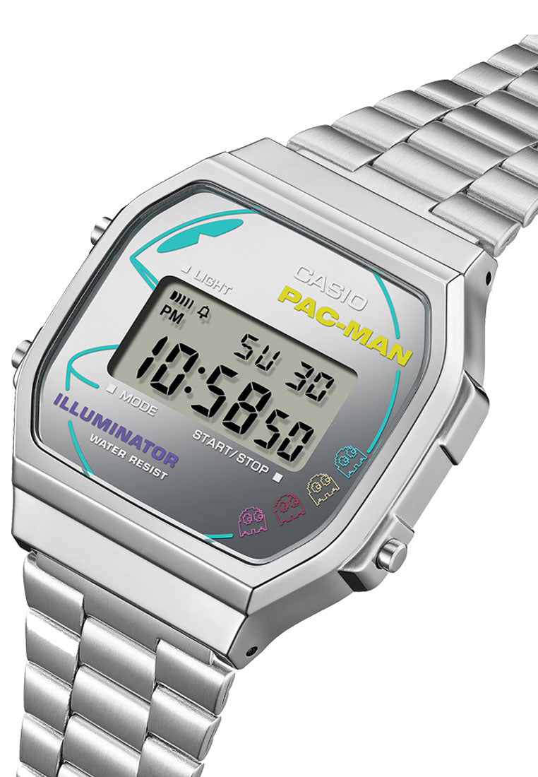 Casio A168WEPC-7A Pacman Digital Stainless Steel Strap Watch-Watch Portal Philippines