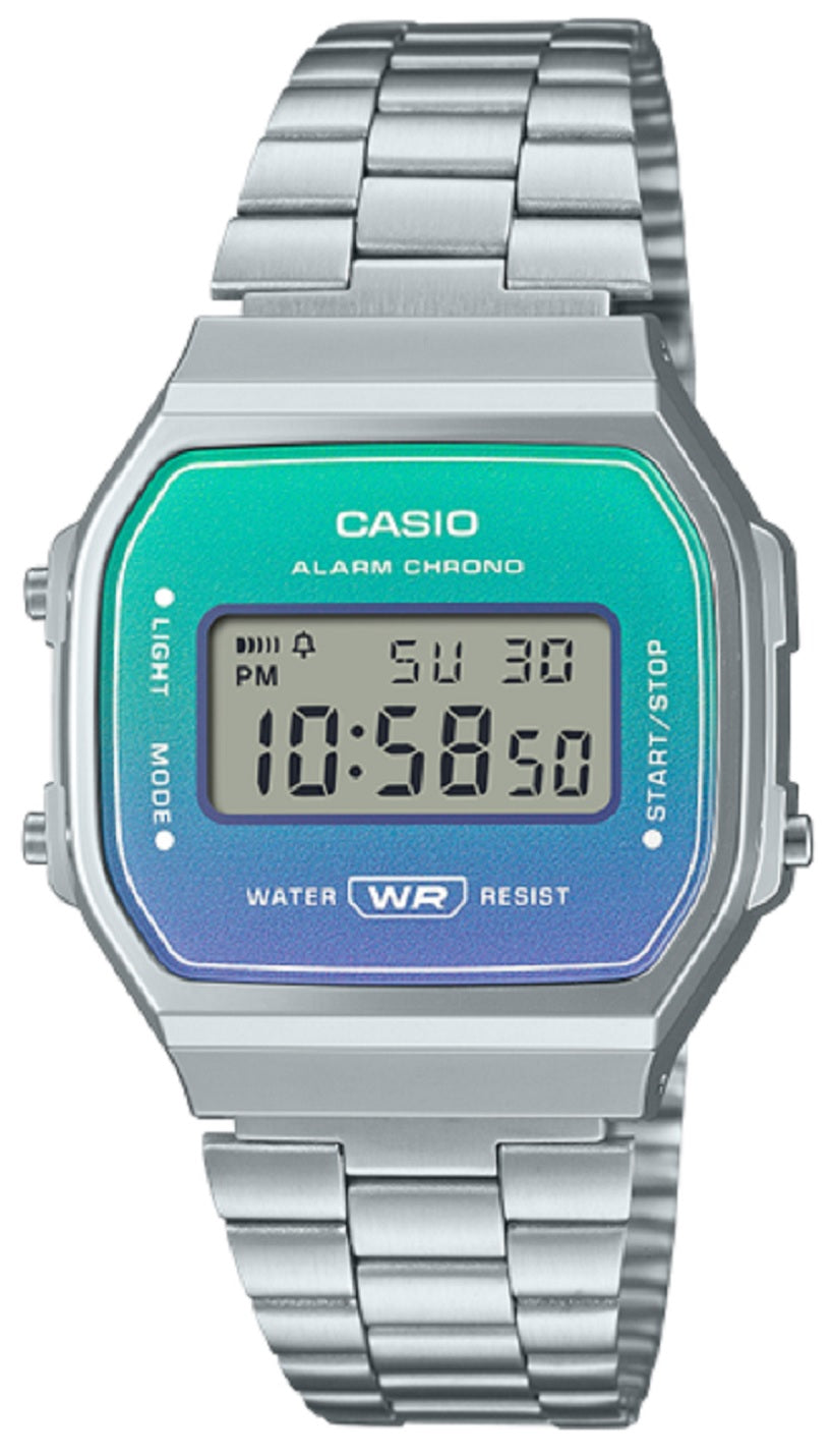 Casio A168WER-2A Digital Stainless Steel Strap Watch For Women-Watch Portal Philippines