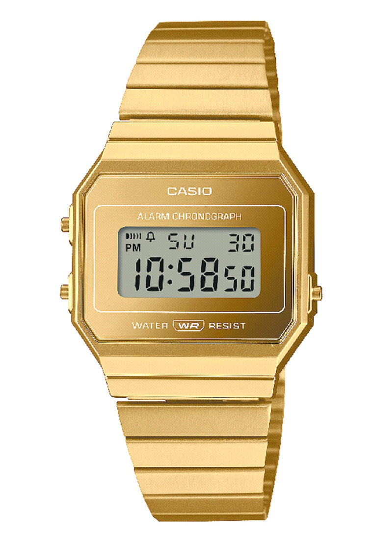 Casio A700WEVG-9A Digital Stainless Steel Strap Watch for Unisex-Watch Portal Philippines