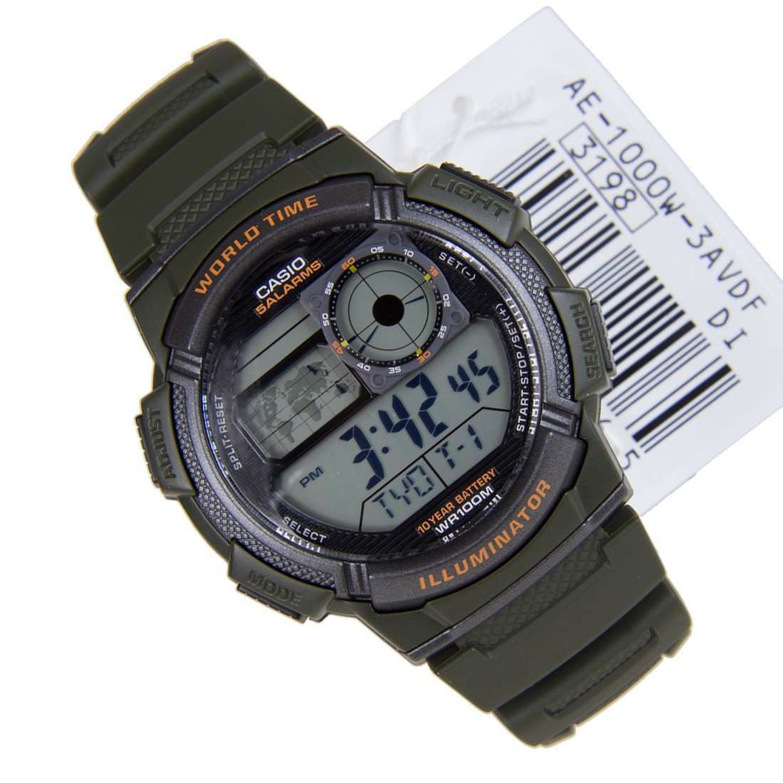 Casio AE-1000W-3A Green Resin Strap Watch for Men-Watch Portal Philippines
