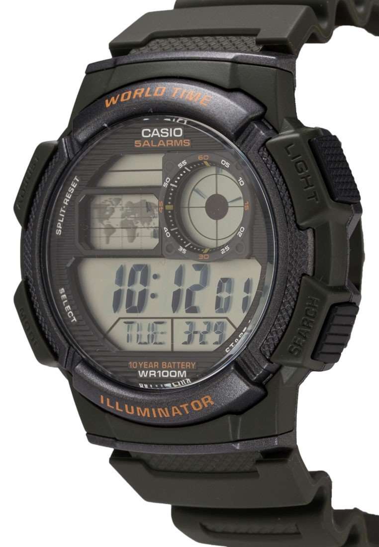 Casio AE-1000W-3A Green Resin Strap Watch for Men-Watch Portal Philippines