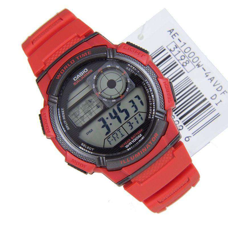 Casio AE-1000W-4A Red Resin Strap Watch for Men-Watch Portal Philippines