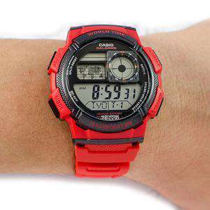 Casio AE-1000W-4A Red Resin Strap Watch for Men-Watch Portal Philippines