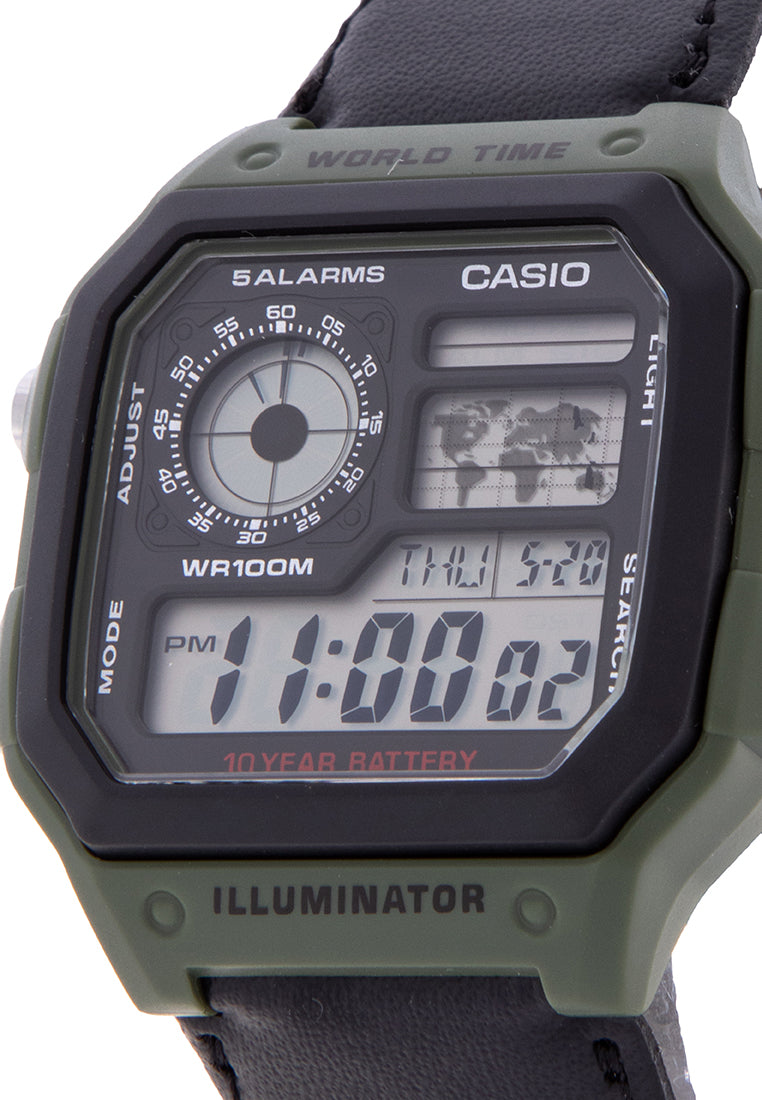 Casio AE-1200WHB-3BVDF Digital Leather Strap Watch For Men-Watch Portal Philippines