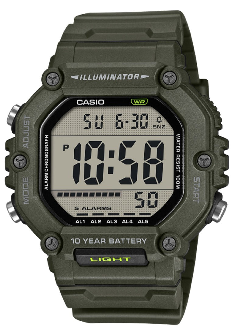 Casio AE-1600HX-3AVDF Rubber Strap Digital Watch for Men-Watch Portal Philippines
