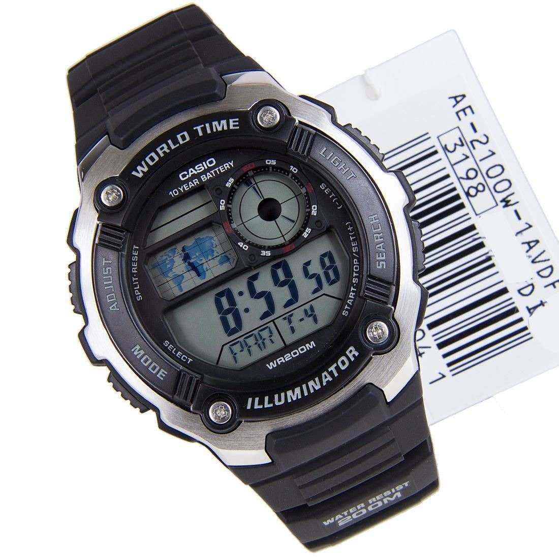 Casio AE-2100W-1A Black Resin Strap Watch for Men-Watch Portal Philippines