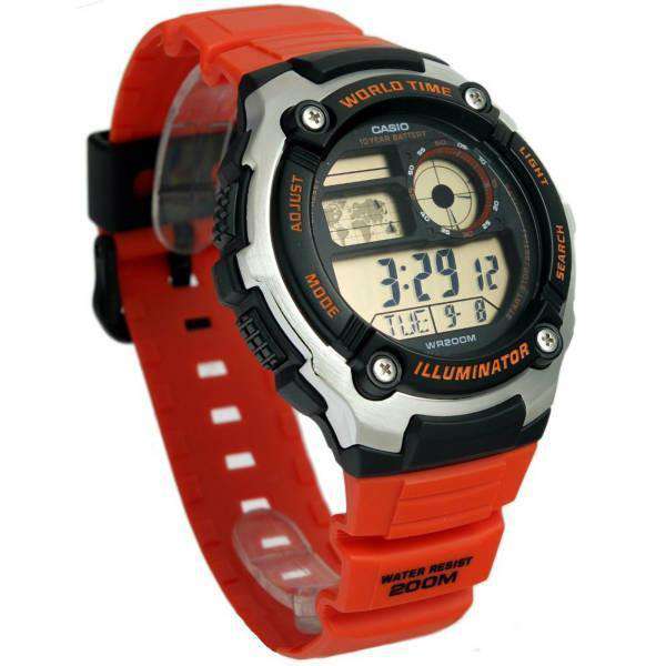 Casio AE-2100W-4A Orange Resin Strap Watch for Men-Watch Portal Philippines