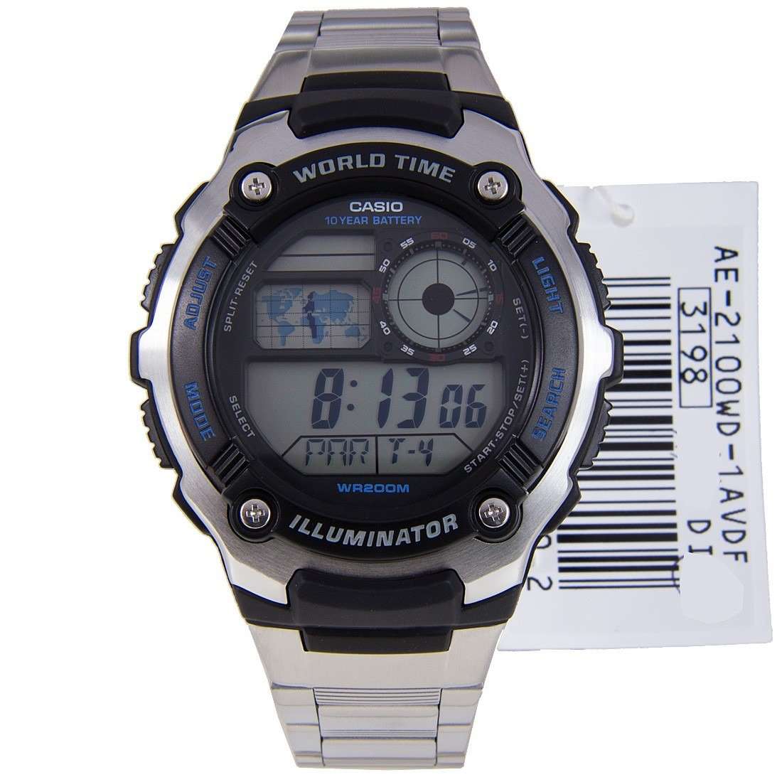 Casio AE-2100WD-1A Silver Stainless Watch Men-Watch Portal Philippines