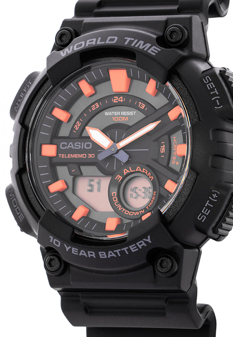 Casio AEQ-110W-1A2VDF Digital Analog Rubber Strap Watch For Men-Watch Portal Philippines