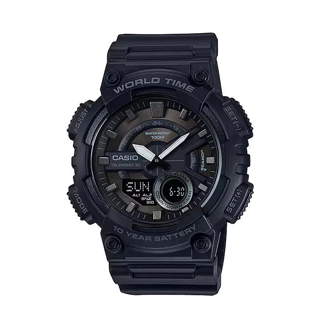 Casio AEQ-110W-1BVDF Digital Analog Rubber Strap Watch For Men-Watch Portal Philippines