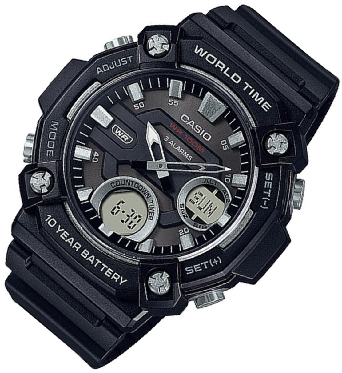 Casio AEQ-120W-1A Digital Analog Rubber Strap Watch For Men-Watch Portal Philippines