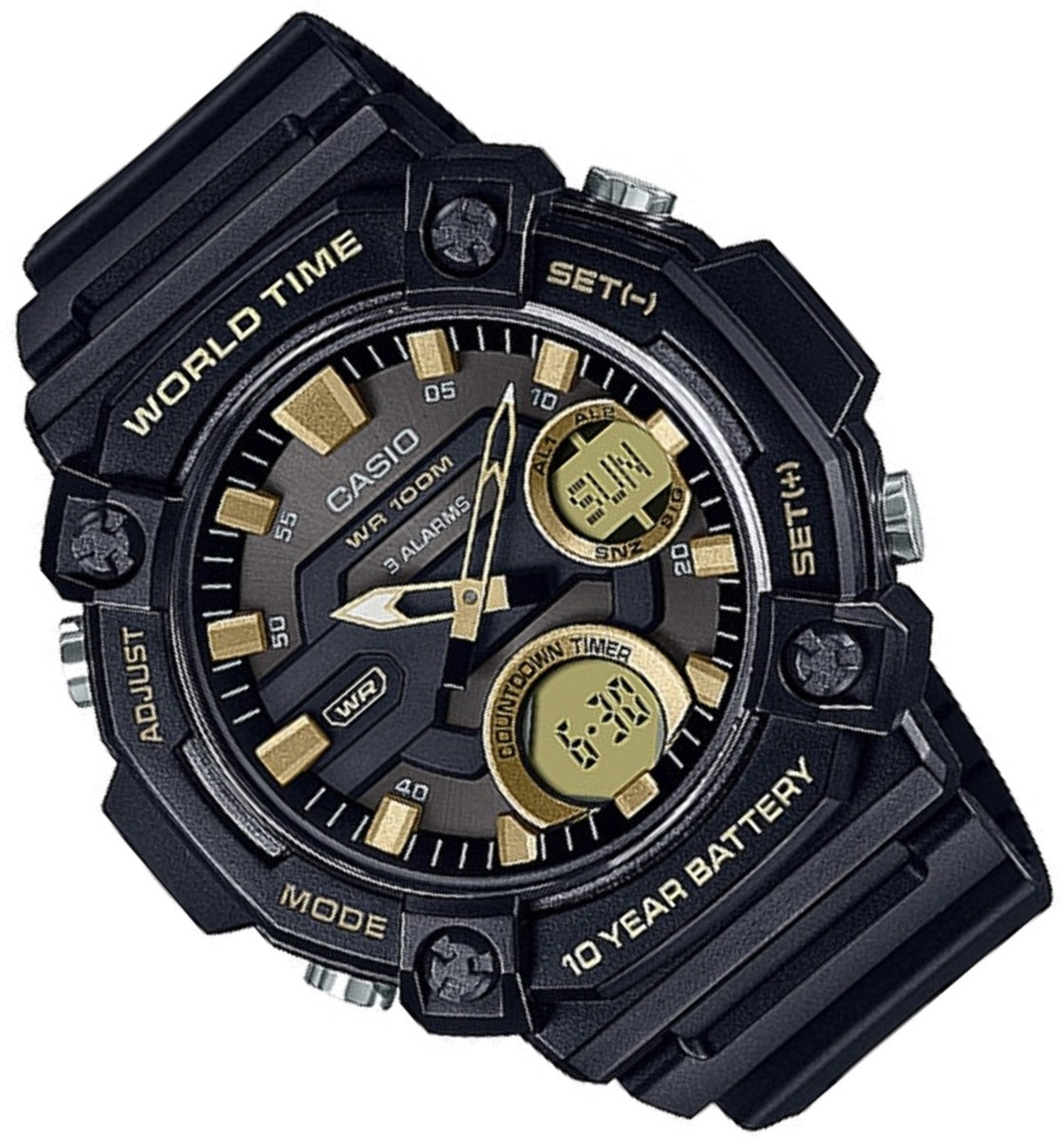 Casio AEQ-120W-9A Digital Analog Rubber Strap Watch For Men-Watch Portal Philippines