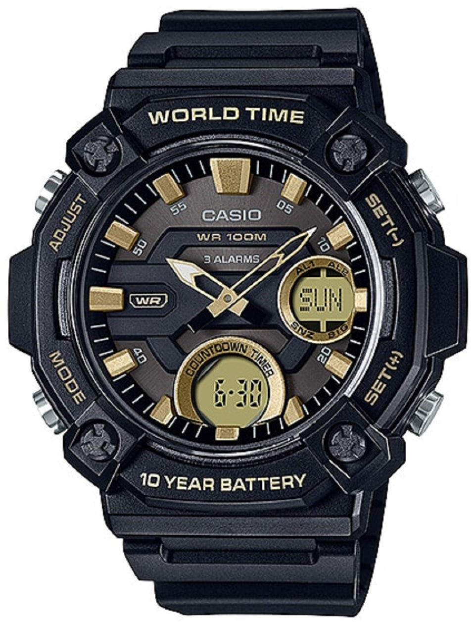 Casio AEQ-120W-9A Digital Analog Rubber Strap Watch For Men-Watch Portal Philippines
