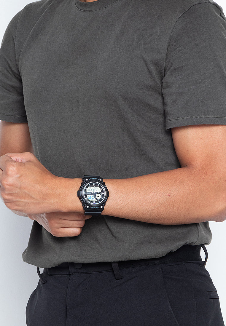 Casio AEQ-200W-1AVDF Digital Analog Rubber Strap Watch For Men-Watch Portal Philippines