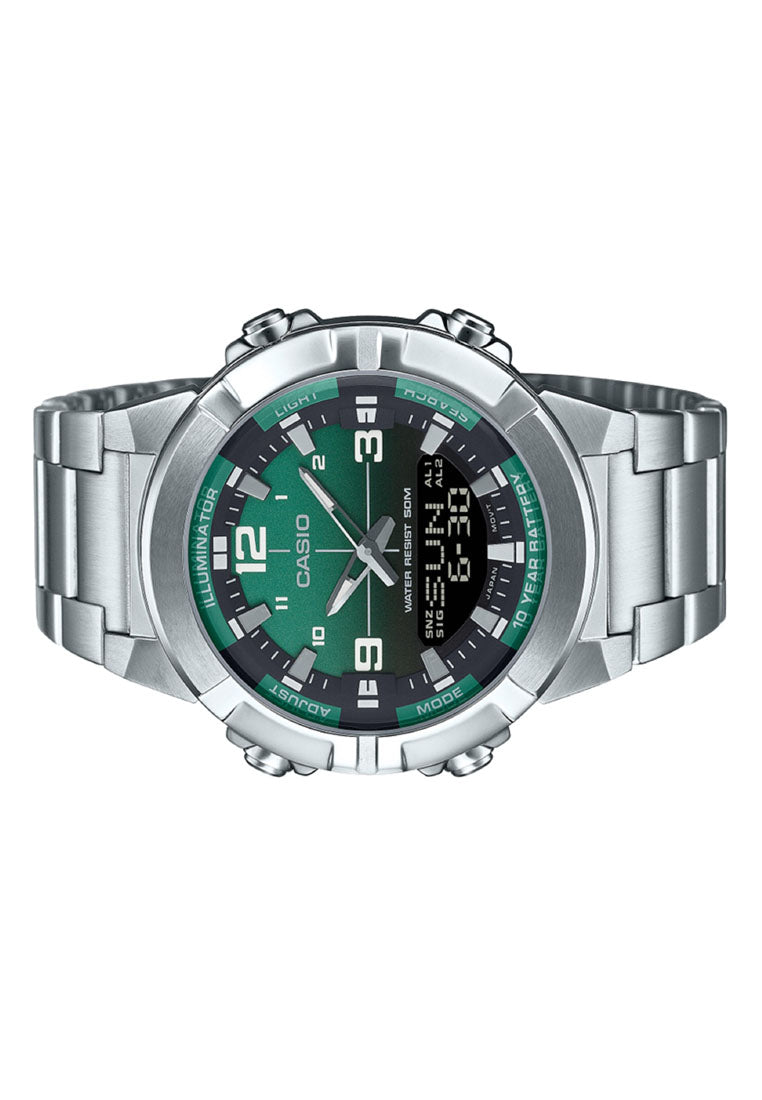 Casio AMW-870DA-3A Analog Digital Stainless Steel Band Watch For Men-Watch Portal Philippines