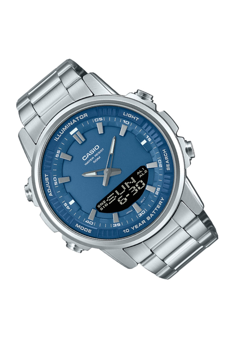 Casio AMW-880D-2A1 Digital Analog Stainless Steel Strap Watch For Men-Watch Portal Philippines