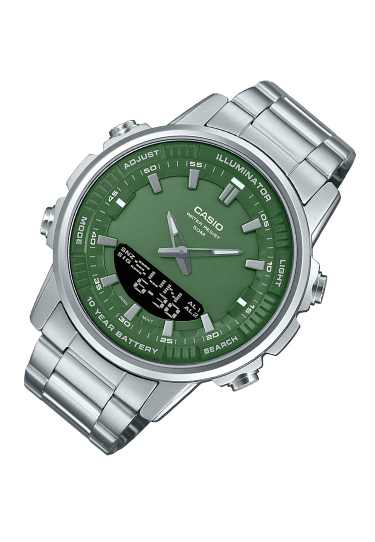 Casio AMW-880D-3A Digital Analog Stainless Steel Strap Watch For Men-Watch Portal Philippines