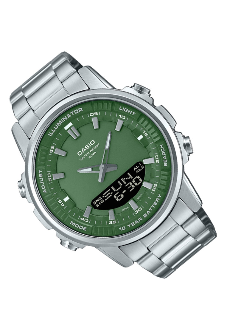 Casio AMW-880D-3A Digital Analog Stainless Steel Strap Watch For Men-Watch Portal Philippines
