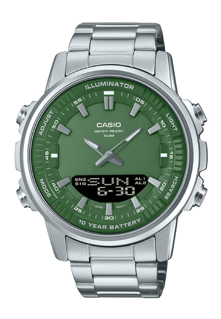 Casio AMW-880D-3A Digital Analog Stainless Steel Strap Watch For Men-Watch Portal Philippines