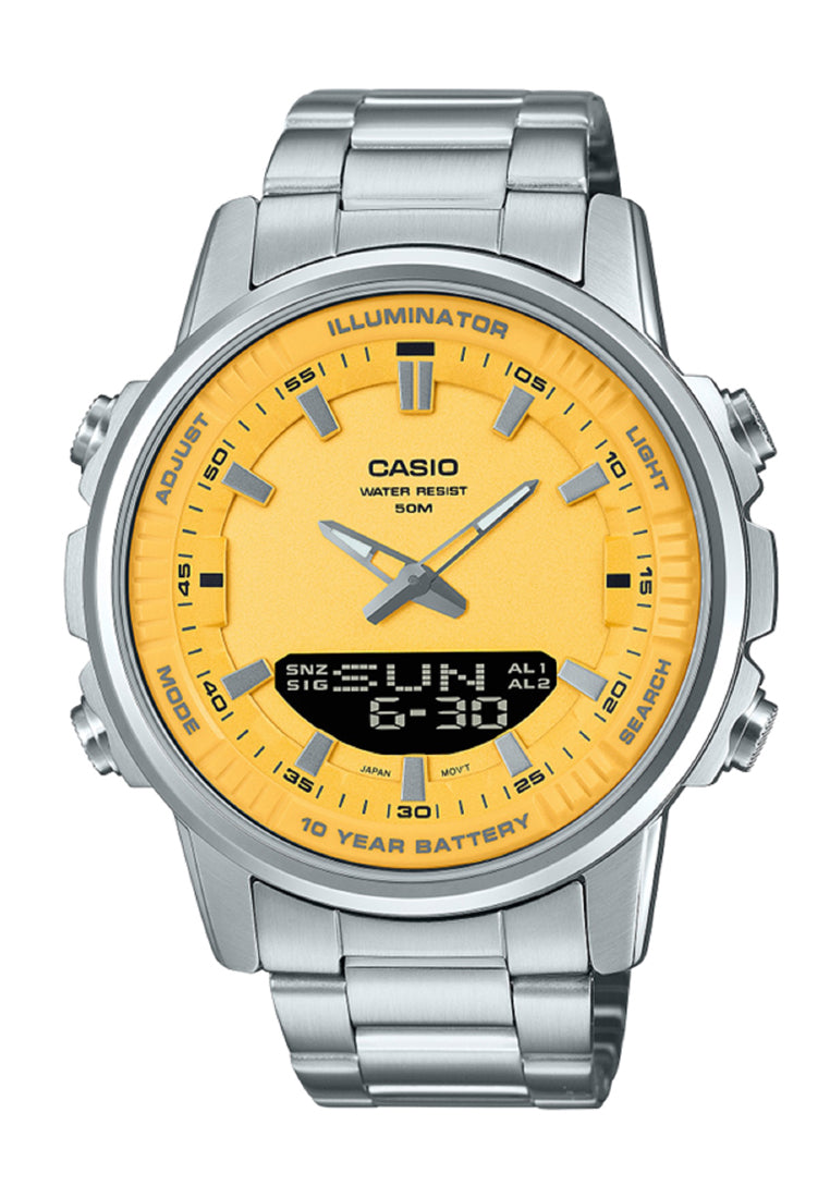 Casio AMW-880D-9A Digital Analog Stainless Steel Strap Watch For Men-Watch Portal Philippines
