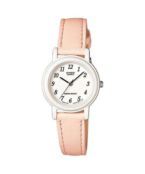 Casio Analog LQ-139L-4B2 Peach Leather Strap Women's Watch-Watch Portal Philippines