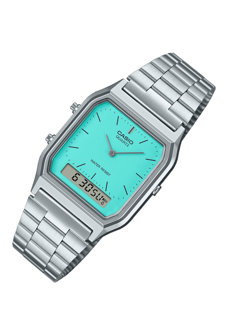 Casio AQ-230A-2A2MQYDF Digital Analog Stainless Steel Strap Watch-Watch Portal Philippines