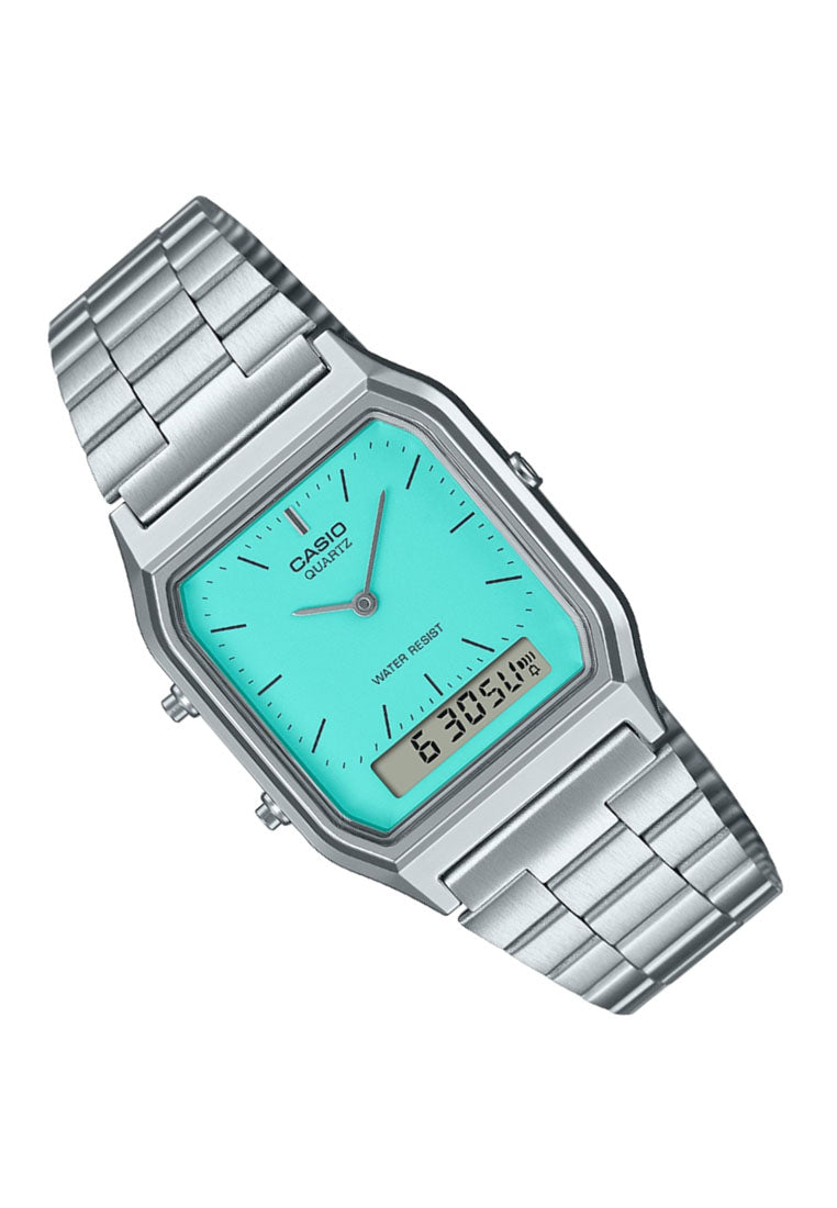 Casio AQ-230A-2A2MQYDF Digital Analog Stainless Steel Strap Watch-Watch Portal Philippines